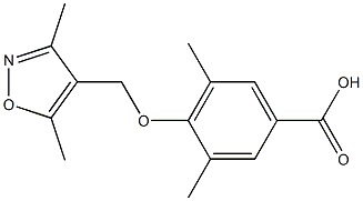 4-[(3,5-dimethyl-1,2-oxazol-4-yl)methoxy]-3,5-dimethylbenzoic acid Struktur