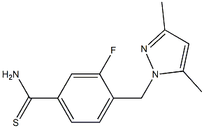 4-[(3,5-dimethyl-1H-pyrazol-1-yl)methyl]-3-fluorobenzenecarbothioamide Struktur