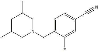 4-[(3,5-dimethylpiperidin-1-yl)methyl]-3-fluorobenzonitrile Struktur