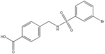 4-[(3-bromobenzene)sulfonamidomethyl]benzoic acid Struktur