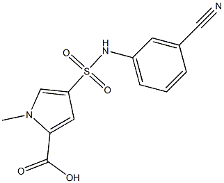 4-[(3-cyanophenyl)sulfamoyl]-1-methyl-1H-pyrrole-2-carboxylic acid Struktur