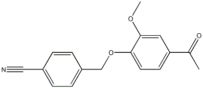 4-[(4-acetyl-2-methoxyphenoxy)methyl]benzonitrile Struktur