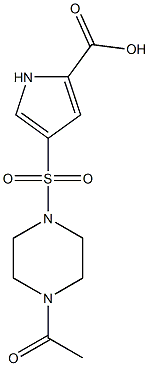 4-[(4-acetylpiperazine-1-)sulfonyl]-1H-pyrrole-2-carboxylic acid Struktur