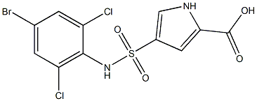 4-[(4-bromo-2,6-dichlorophenyl)sulfamoyl]-1H-pyrrole-2-carboxylic acid Struktur