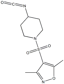 4-[(4-isocyanatopiperidine-1-)sulfonyl]-3,5-dimethyl-1,2-oxazole Struktur