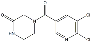 4-[(5,6-dichloropyridin-3-yl)carbonyl]piperazin-2-one Struktur