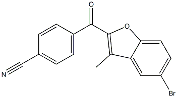 4-[(5-bromo-3-methyl-1-benzofuran-2-yl)carbonyl]benzonitrile Struktur