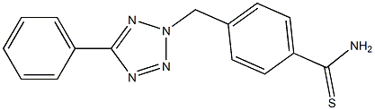 4-[(5-phenyl-2H-1,2,3,4-tetrazol-2-yl)methyl]benzene-1-carbothioamide Struktur