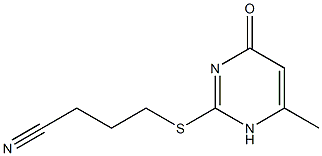 4-[(6-methyl-4-oxo-1,4-dihydropyrimidin-2-yl)sulfanyl]butanenitrile Struktur