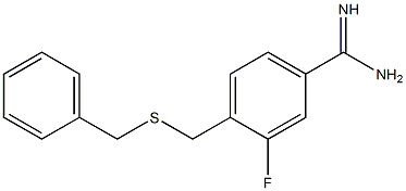 4-[(benzylsulfanyl)methyl]-3-fluorobenzene-1-carboximidamide Struktur