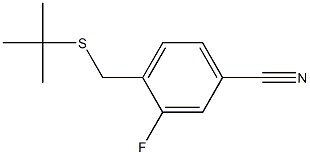 4-[(tert-butylsulfanyl)methyl]-3-fluorobenzonitrile Struktur