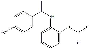 4-[1-({2-[(difluoromethyl)sulfanyl]phenyl}amino)ethyl]phenol Struktur