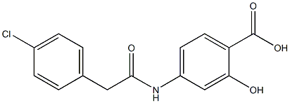 4-[2-(4-chlorophenyl)acetamido]-2-hydroxybenzoic acid Struktur