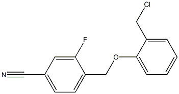 4-[2-(chloromethyl)phenoxymethyl]-3-fluorobenzonitrile Struktur