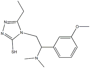 4-[2-(dimethylamino)-2-(3-methoxyphenyl)ethyl]-5-ethyl-4H-1,2,4-triazole-3-thiol Struktur