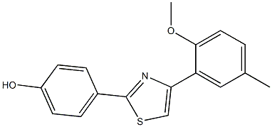 4-[4-(2-methoxy-5-methylphenyl)-1,3-thiazol-2-yl]phenol Struktur