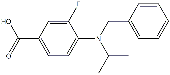 4-[benzyl(propan-2-yl)amino]-3-fluorobenzoic acid Struktur