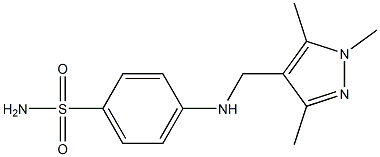 4-{[(1,3,5-trimethyl-1H-pyrazol-4-yl)methyl]amino}benzene-1-sulfonamide Struktur