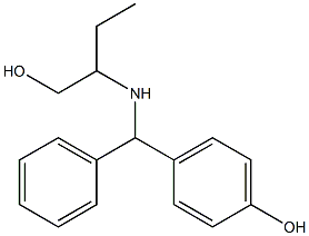 4-{[(1-hydroxybutan-2-yl)amino](phenyl)methyl}phenol Struktur