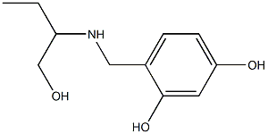 4-{[(1-hydroxybutan-2-yl)amino]methyl}benzene-1,3-diol Struktur