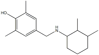 4-{[(2,3-dimethylcyclohexyl)amino]methyl}-2,6-dimethylphenol Struktur