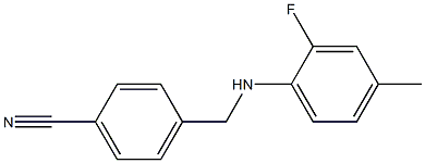 4-{[(2-fluoro-4-methylphenyl)amino]methyl}benzonitrile Struktur