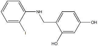 4-{[(2-iodophenyl)amino]methyl}benzene-1,3-diol Struktur