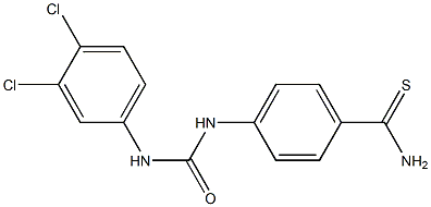 4-{[(3,4-dichlorophenyl)carbamoyl]amino}benzene-1-carbothioamide Struktur