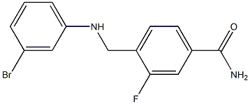 4-{[(3-bromophenyl)amino]methyl}-3-fluorobenzamide Struktur