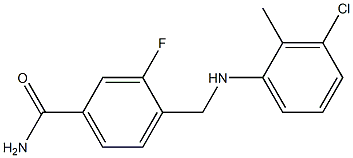 4-{[(3-chloro-2-methylphenyl)amino]methyl}-3-fluorobenzamide Struktur