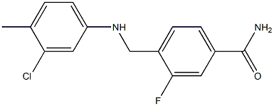 4-{[(3-chloro-4-methylphenyl)amino]methyl}-3-fluorobenzamide Struktur