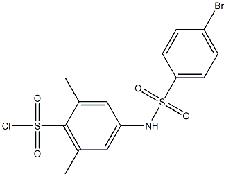 4-{[(4-bromophenyl)sulfonyl]amino}-2,6-dimethylbenzenesulfonyl chloride Struktur