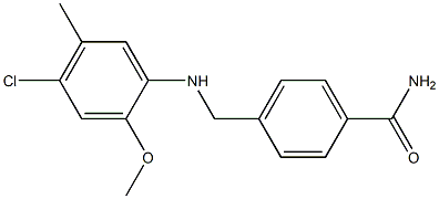 4-{[(4-chloro-2-methoxy-5-methylphenyl)amino]methyl}benzamide Struktur