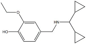 4-{[(dicyclopropylmethyl)amino]methyl}-2-ethoxyphenol Struktur