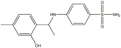 4-{[1-(2-hydroxy-4-methylphenyl)ethyl]amino}benzene-1-sulfonamide Struktur