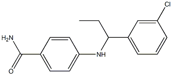 4-{[1-(3-chlorophenyl)propyl]amino}benzamide Struktur