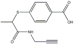 4-{[1-(prop-2-yn-1-ylcarbamoyl)ethyl]sulfanyl}benzoic acid Struktur