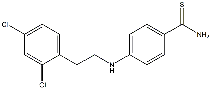 4-{[2-(2,4-dichlorophenyl)ethyl]amino}benzene-1-carbothioamide Struktur