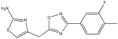 4-{[3-(3-fluoro-4-methylphenyl)-1,2,4-oxadiazol-5-yl]methyl}-1,3-thiazol-2-amine Struktur