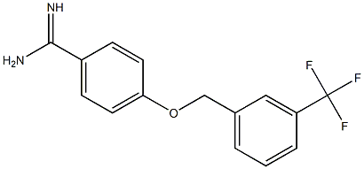 4-{[3-(trifluoromethyl)phenyl]methoxy}benzene-1-carboximidamide Struktur