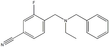 4-{[benzyl(ethyl)amino]methyl}-3-fluorobenzonitrile Struktur