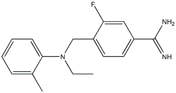 4-{[ethyl(2-methylphenyl)amino]methyl}-3-fluorobenzene-1-carboximidamide Struktur