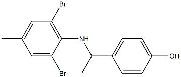 4-{1-[(2,6-dibromo-4-methylphenyl)amino]ethyl}phenol Struktur