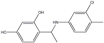 4-{1-[(3-chloro-4-methylphenyl)amino]ethyl}benzene-1,3-diol Struktur