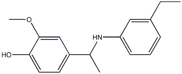 4-{1-[(3-ethylphenyl)amino]ethyl}-2-methoxyphenol Struktur