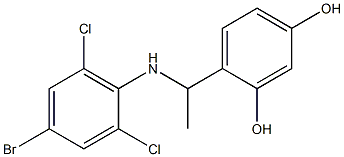 4-{1-[(4-bromo-2,6-dichlorophenyl)amino]ethyl}benzene-1,3-diol Struktur