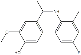 4-{1-[(4-fluoro-2-methylphenyl)amino]ethyl}-2-methoxyphenol Struktur