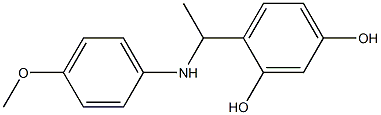 4-{1-[(4-methoxyphenyl)amino]ethyl}benzene-1,3-diol Struktur