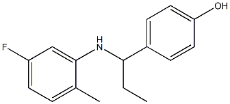 4-{1-[(5-fluoro-2-methylphenyl)amino]propyl}phenol Struktur