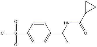 4-{1-[(cyclopropylcarbonyl)amino]ethyl}benzenesulfonyl chloride Struktur